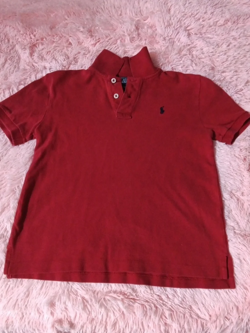 Ralph Lauren Red Short-Sleeve Polo with Navy Pony